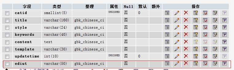 在phpmyadmin中插入自定义字段